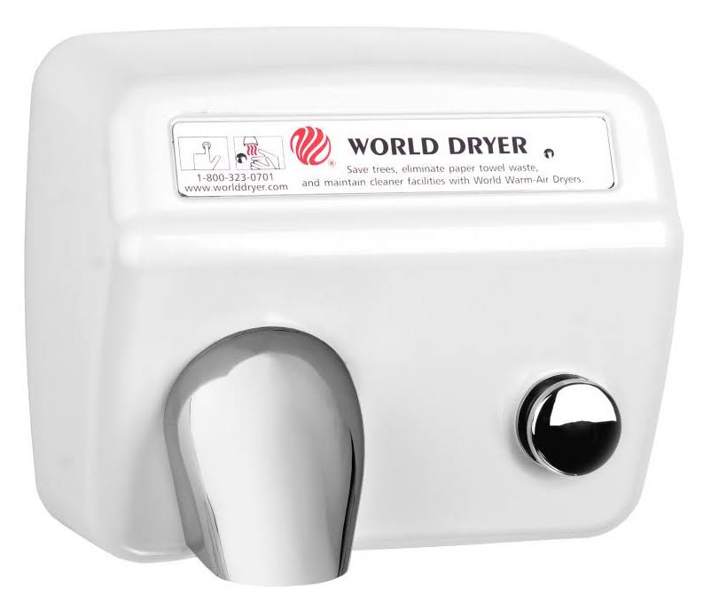 Cast Iron White Push-Button Hand Dryer U99396
