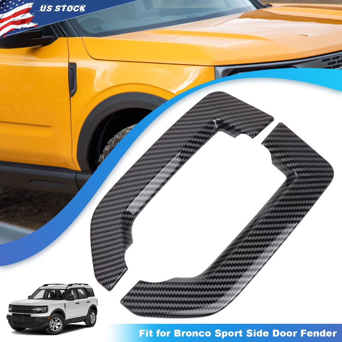 Carbon Fiber Side Fender Vents Trim for Ford Bronco Sport X227841