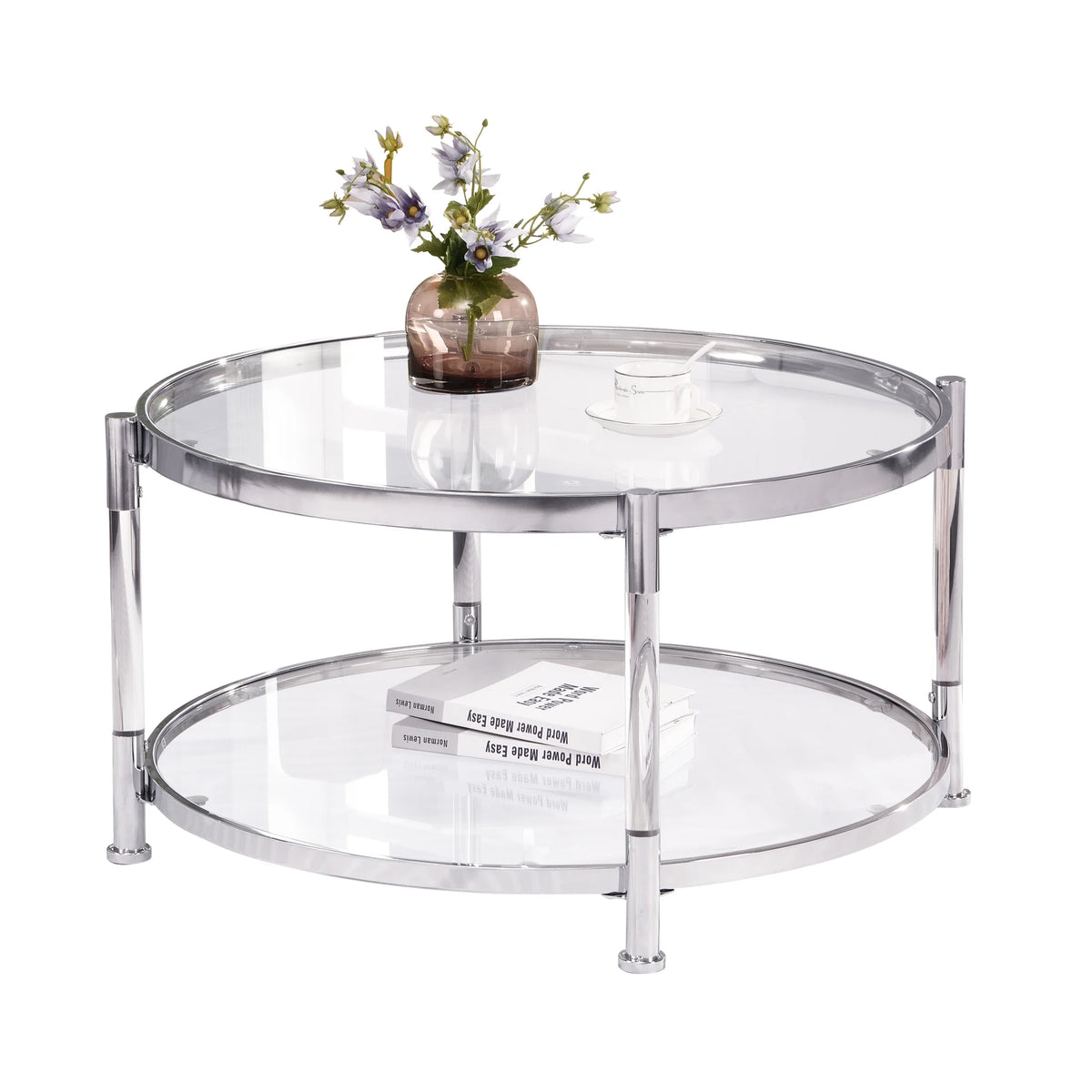 Acrylic Round Tempered Glass Coffee Table N832991