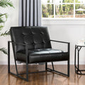 Black PU Leather Tufted Accent Chair G65684