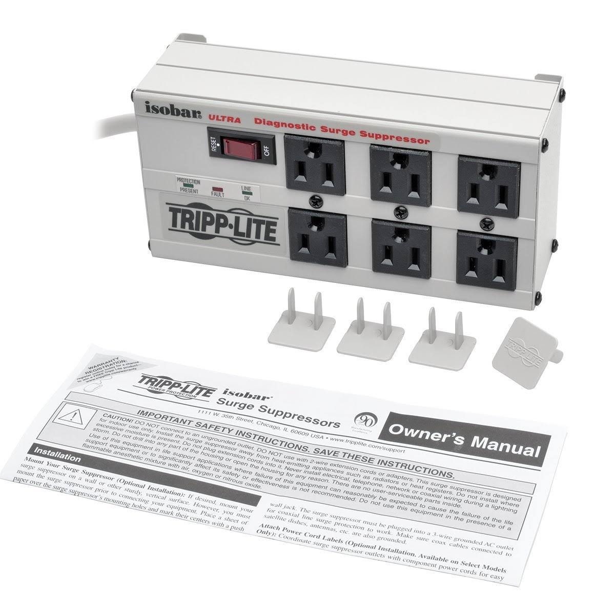 6 Outlet Surge Protector Power Strip 6ft Cord U18576