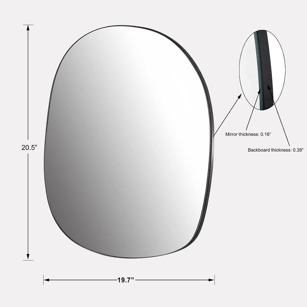 Asymmetrical Wall Mounted Mirror, 19.7 x 20.5 Inches Z30813