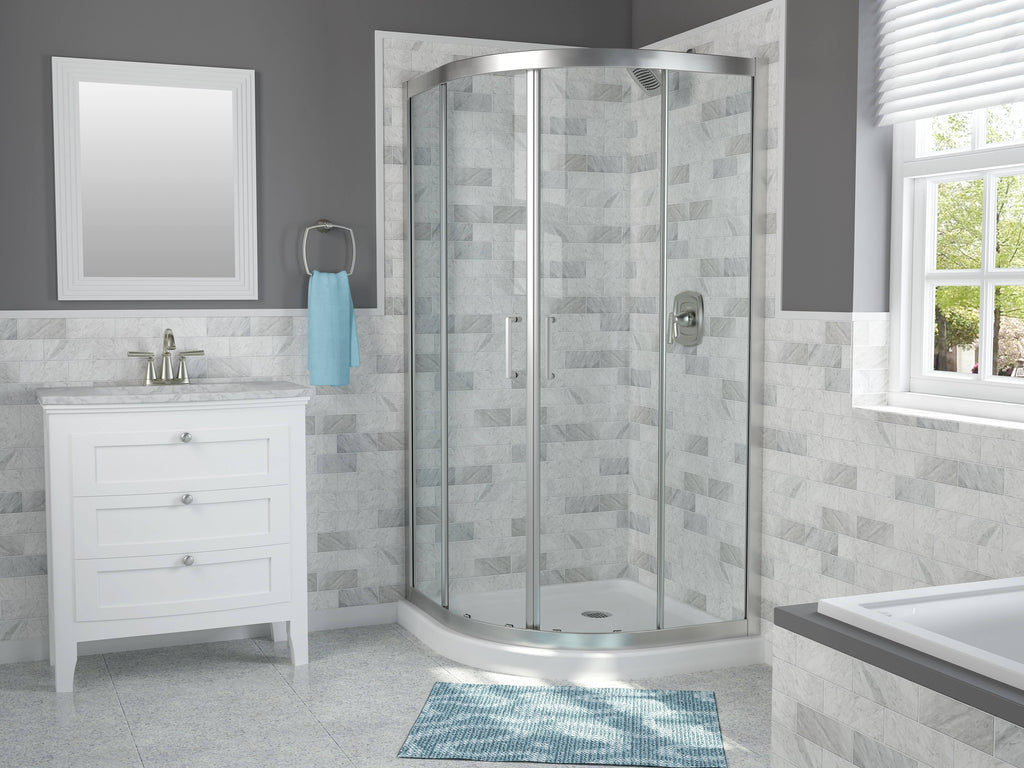 Framed Curved Chrome Shower Door N38849