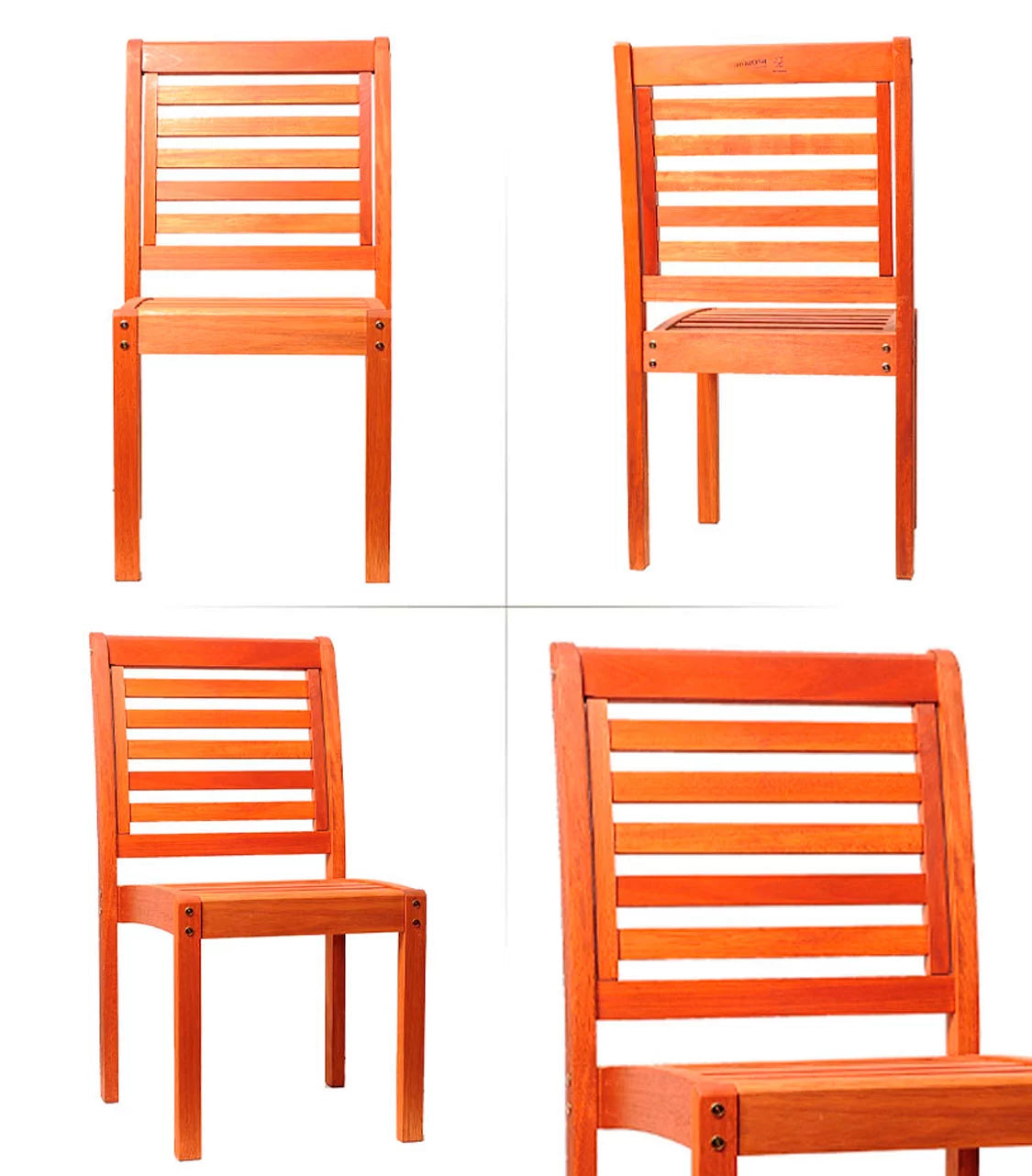 5-Piece Round Eucalyptus Wood Patio Dining Set Q838647