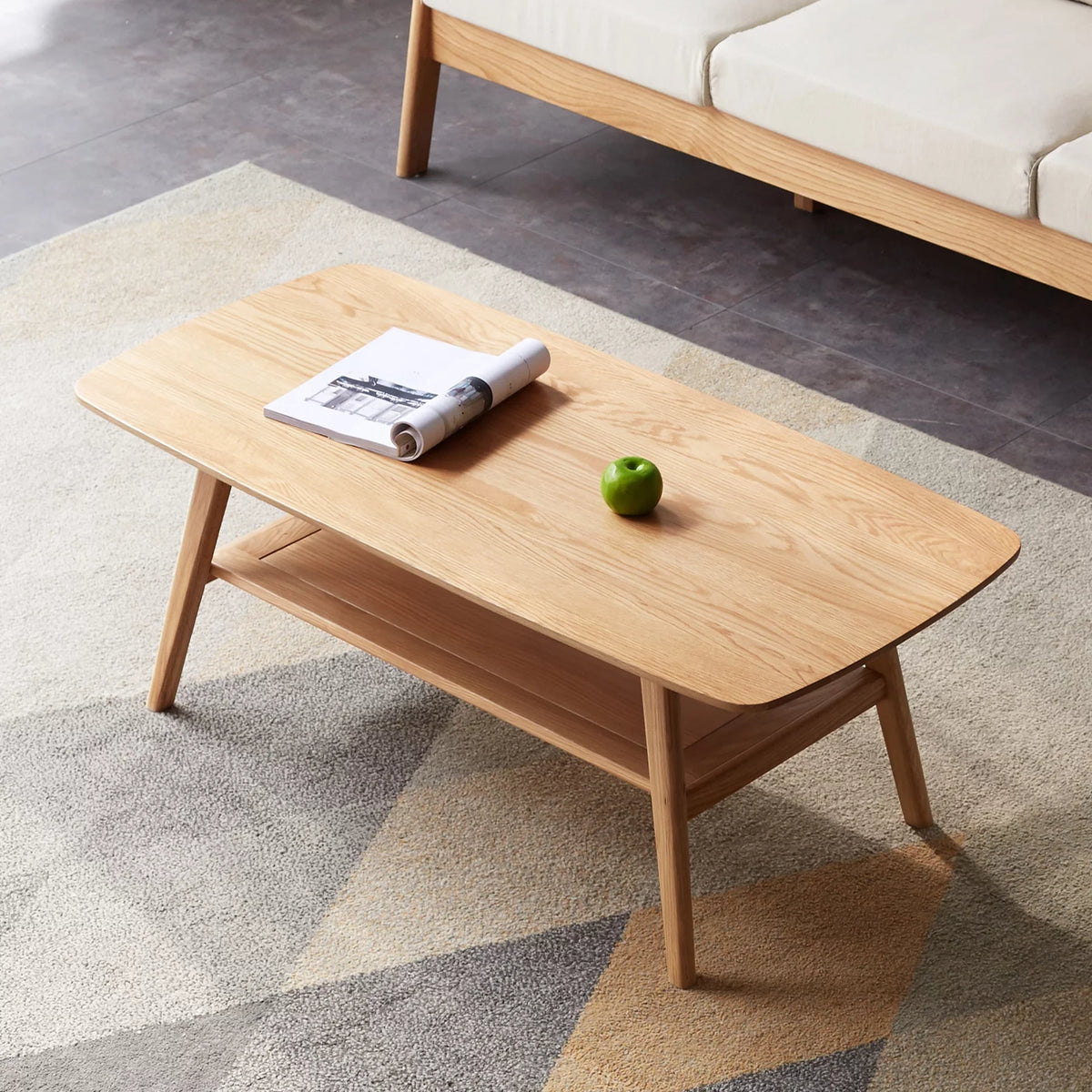 Wood Coffee Table with Storage Shelf X26236