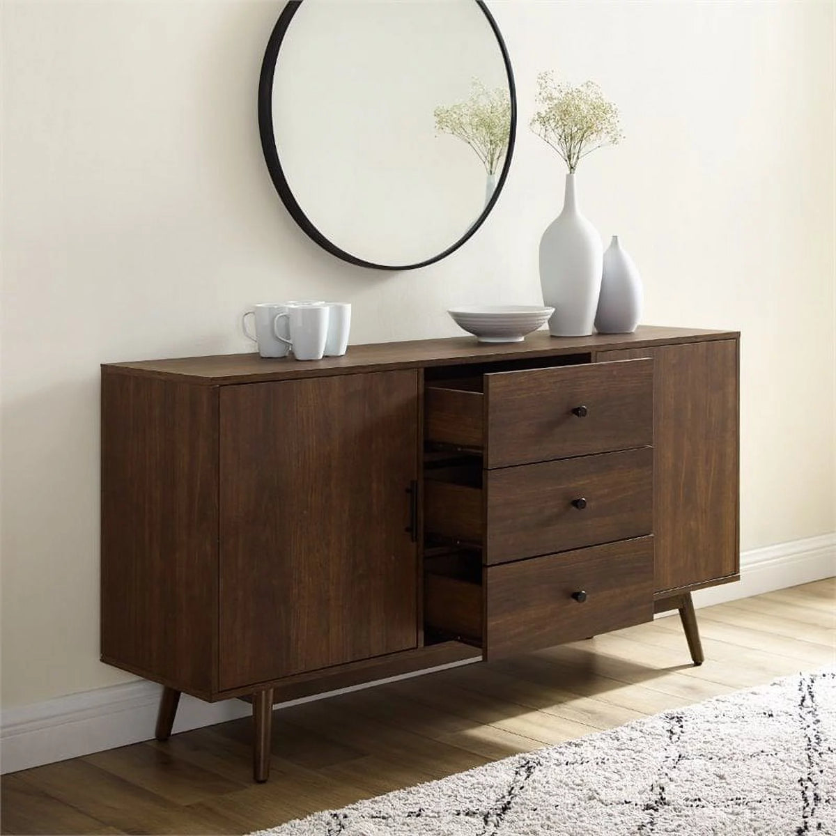 Wooden Mid-Century Modern Sideboard in Brown R775062