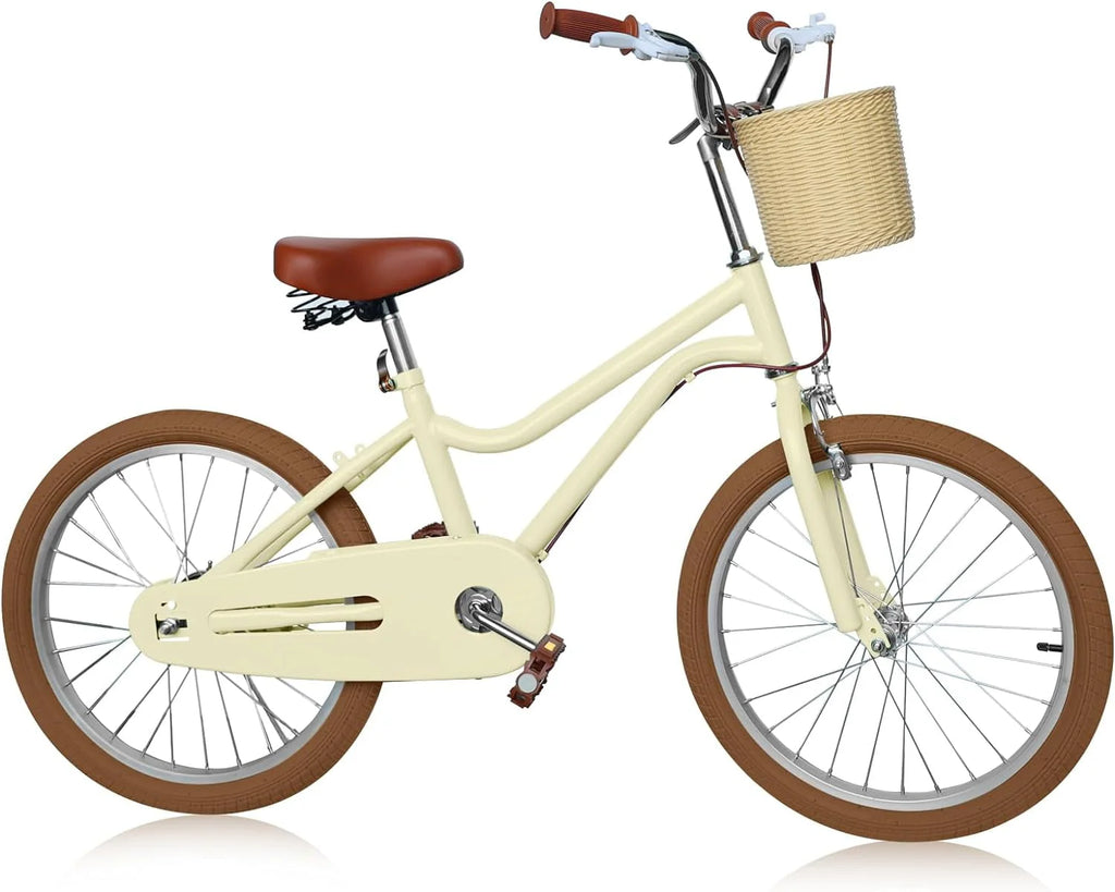 16 Inch Kids Bike with Handbrake Basket Training Wheels Yellow V585535