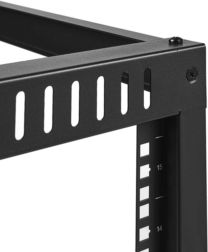 9U Hinged Open Frame Wall-Mount Network Rack, 4-Post 24 Inch Depth J115