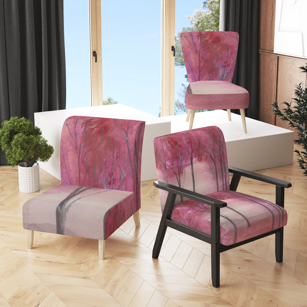 Pink Forest Upholstered Traditional Accent Chair X31898
