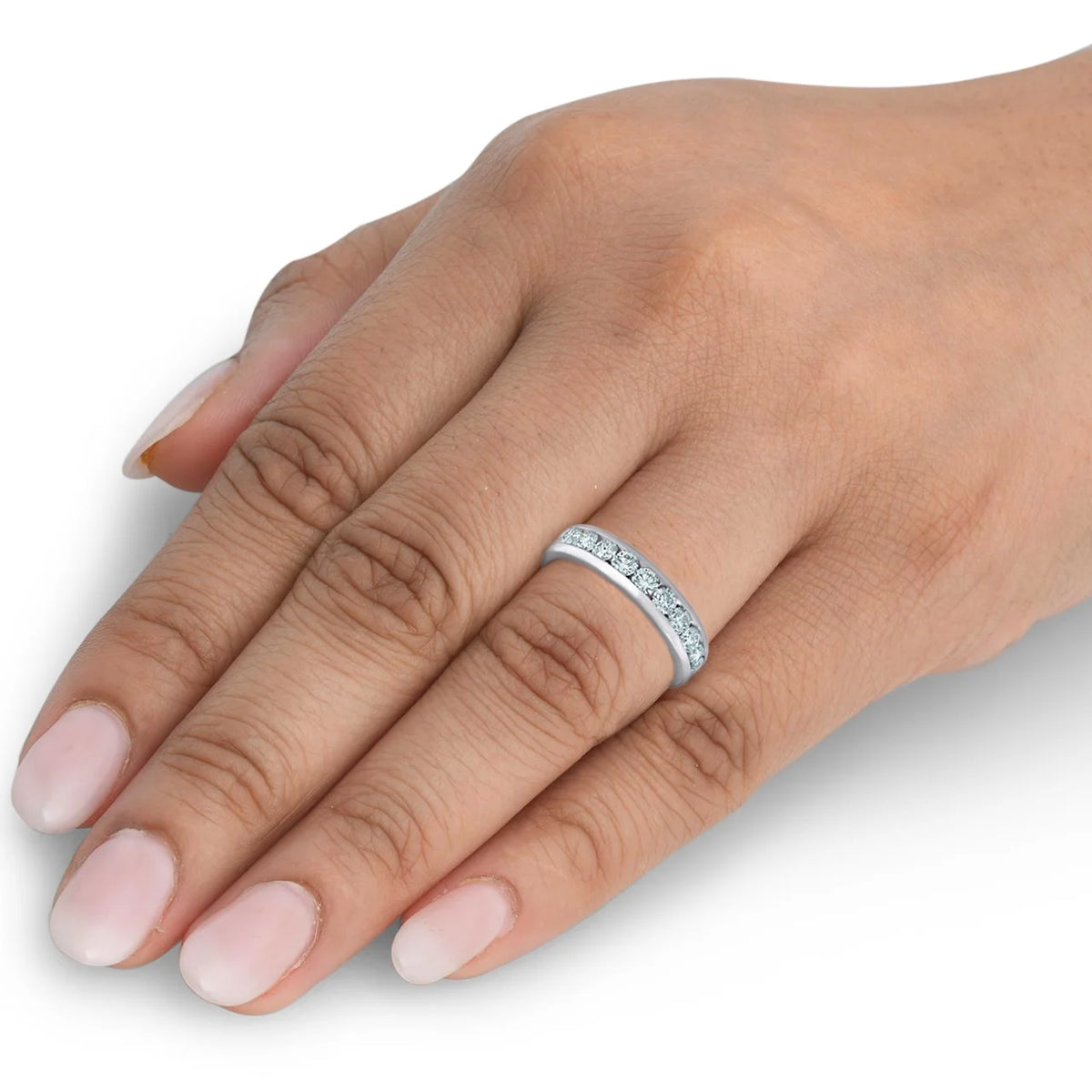 Platinum 1ct Channel Set Diamond Wedding Ring T2090