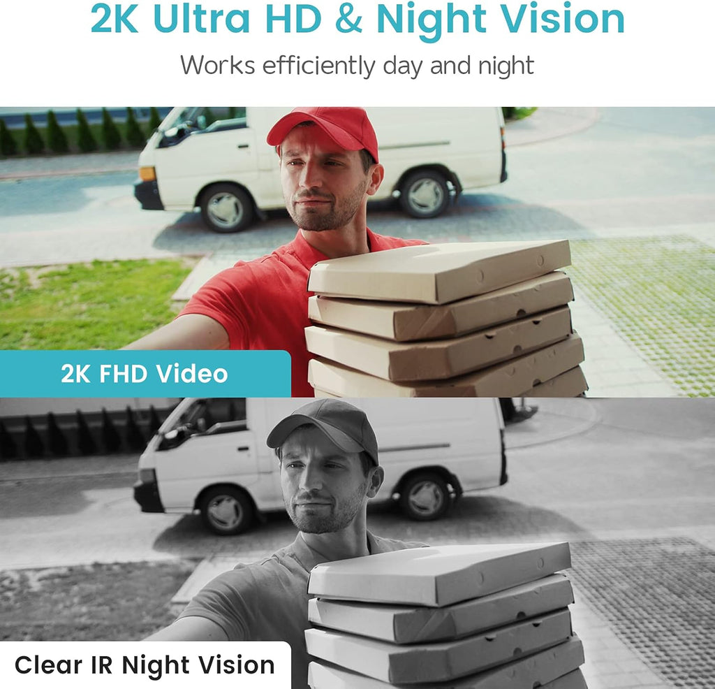 2K Resolution WiFi Video Doorbell Camera with Wireless Chime G651097