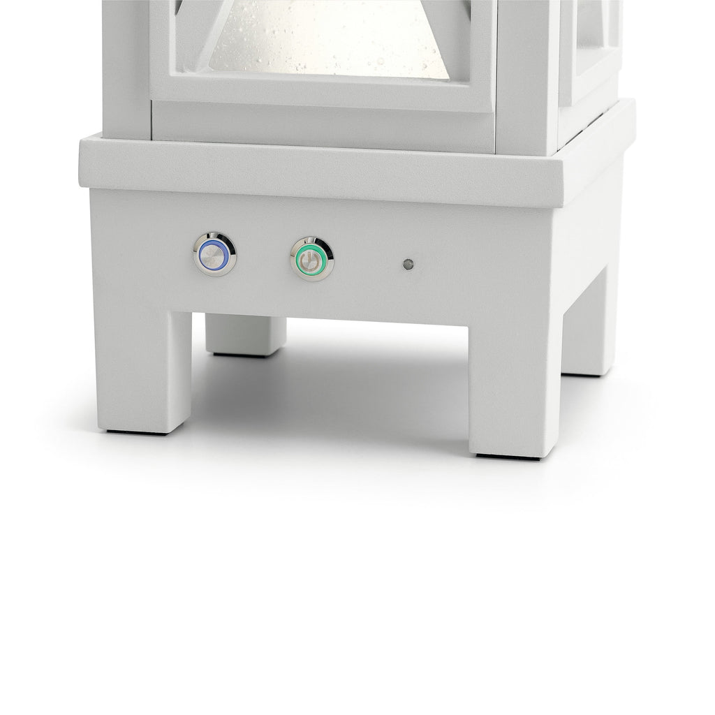19" Tall Portable Outdoor Lantern Style Lamp - White D757