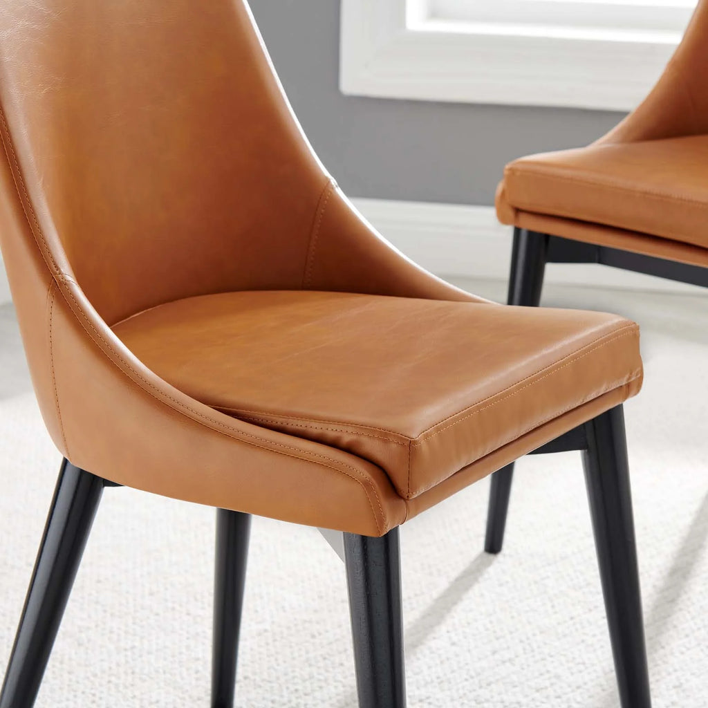 Tan Vegan Leather Dining Chair R71719