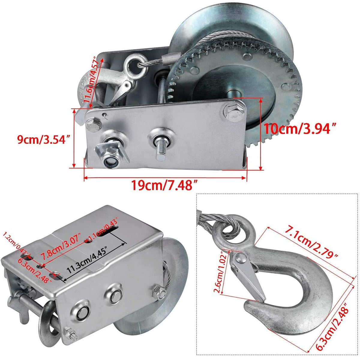3500lbs Steel Hand Winch Cable, Pack of 2 J4663