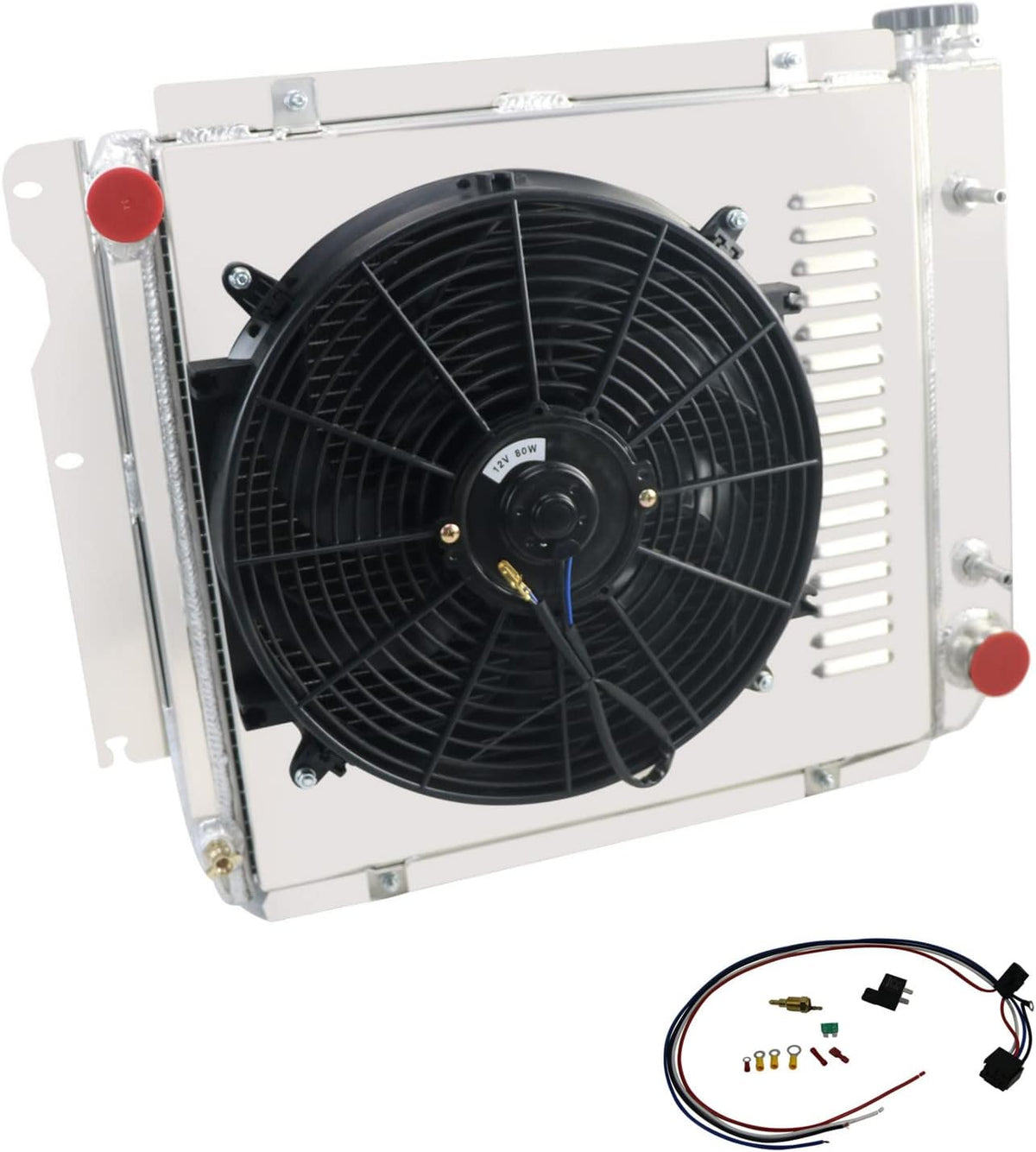 4 Row Core Radiator with Fan Shroud and Relay C3386
