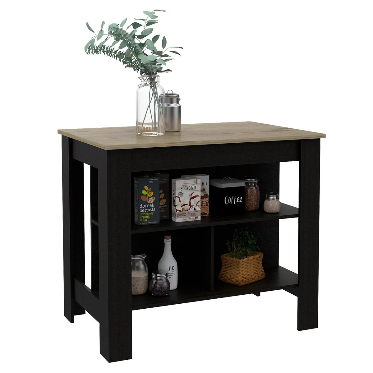White Light-Oak Kitchen Island Q199163