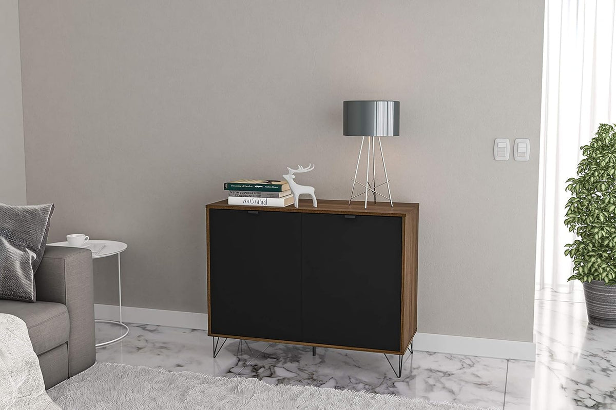 Dark Brown Black Sideboard Buffet Storage Cabinet U24720