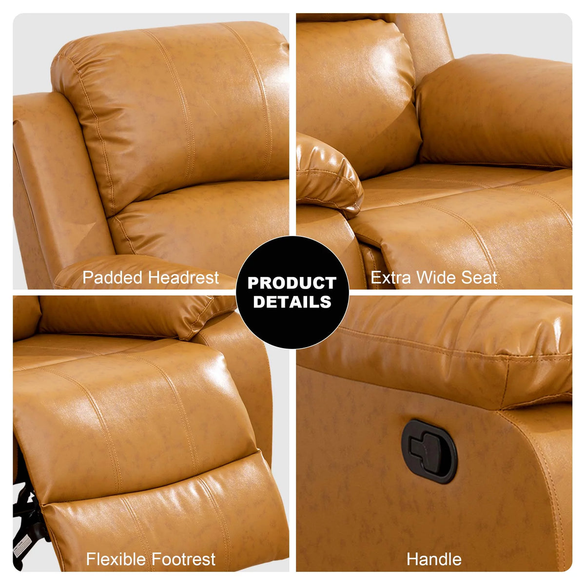 Yellow Leather Recliner Chair N36981