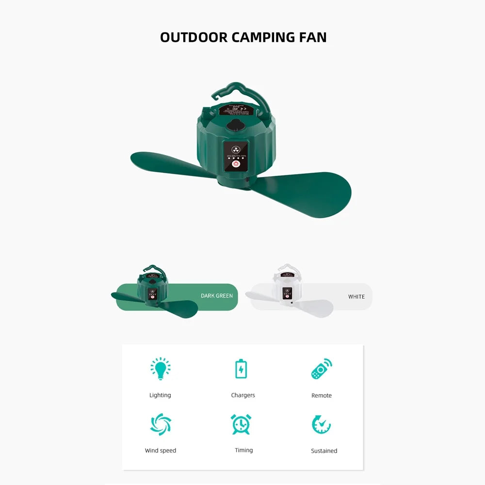 USB Rechargeable Portable Ceiling Hung Fan with Remote Controller W9867
