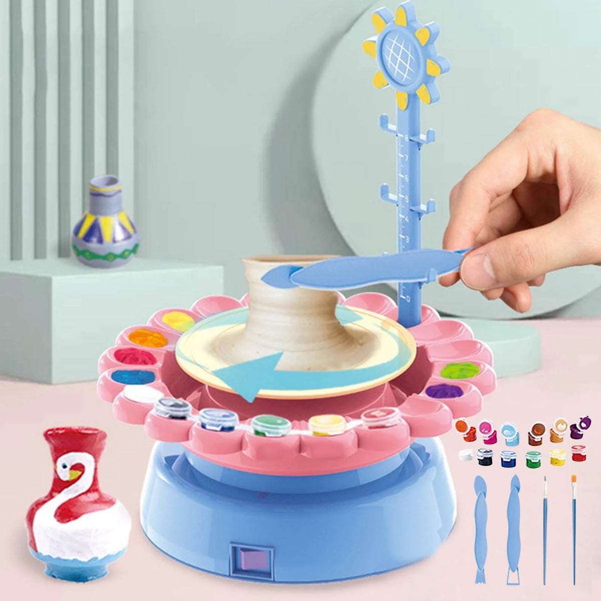 DIY Handmade Creative Soft Slime Electric Pottery Wheel Art Craft Kit Machine K2336