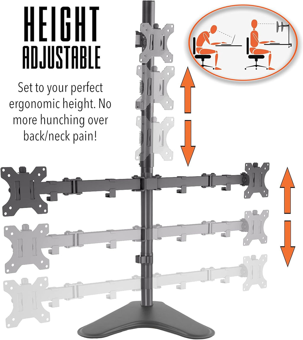 Freestanding Triple Monitor Mount Desk Stand with VESA Mounts V532
