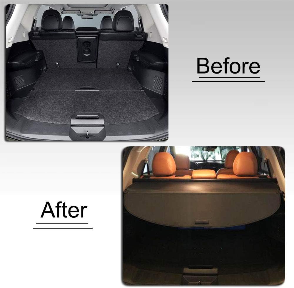 Cargo Security Rear Trunk Cover Retractable Black D180
