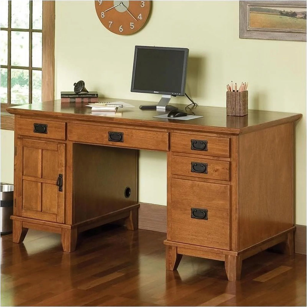 Cottage Oak Pedestal Storage Computer Desk D83951