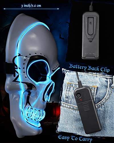4 Pcs LED Light up Skull Mask K6723
