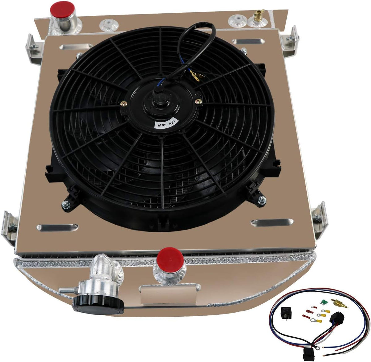 3 Row All Aluminum Radiator with Shroud Fan and Relay A7875
