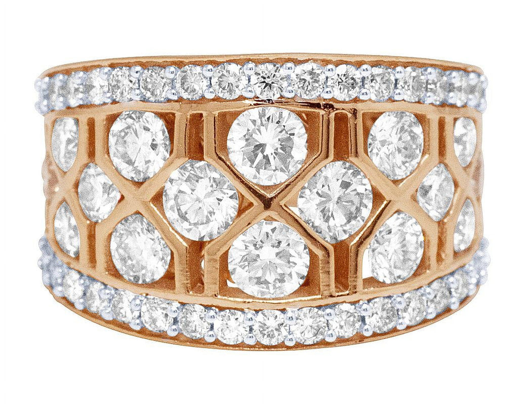 Geometric Mesh Diamond Band Ring L691