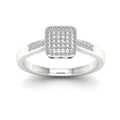 Sterling Silver Square Shape Engagement Ring Y751006