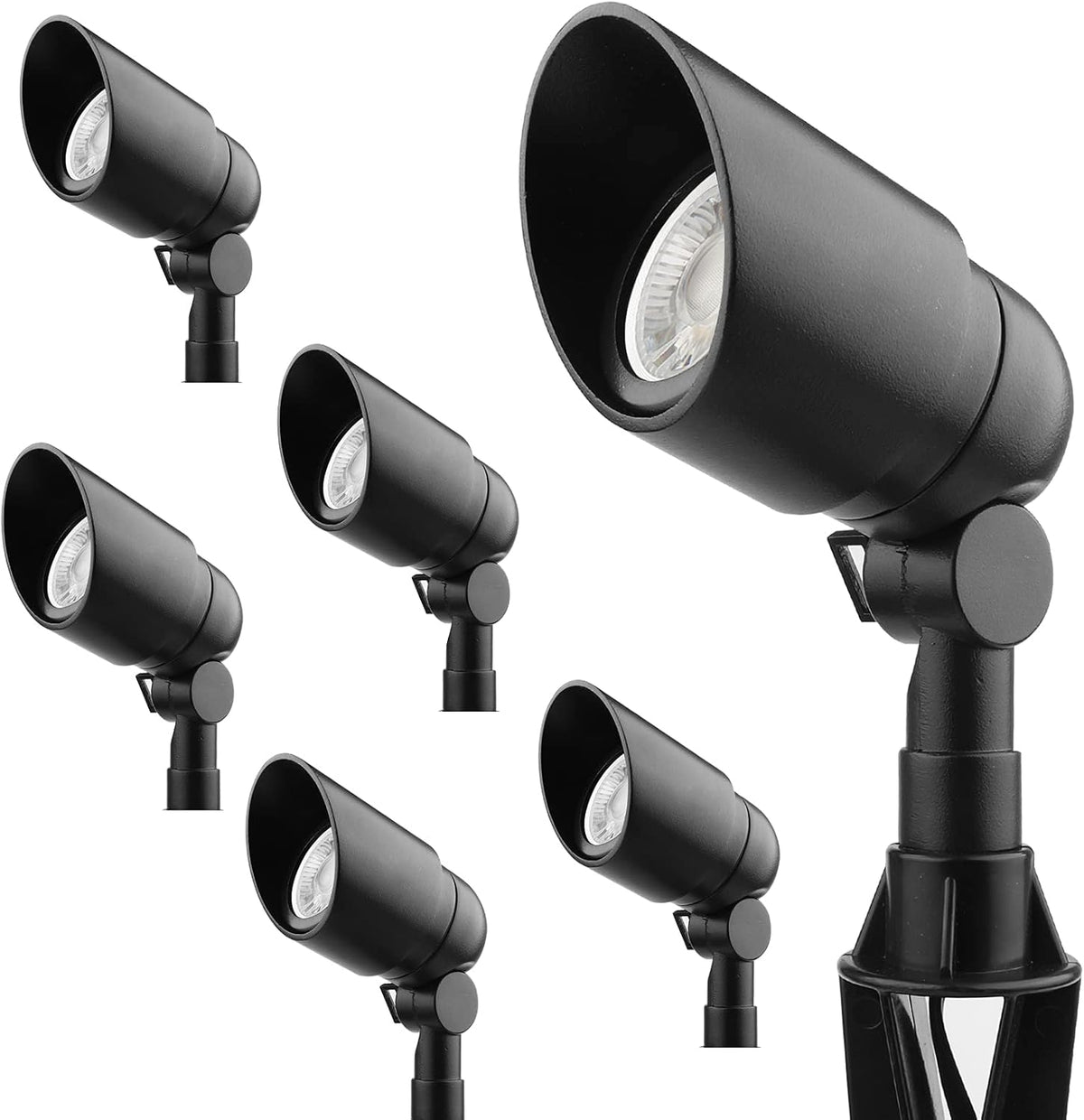 6 Pack Black 5W LED Landscape Spotlight N4385
