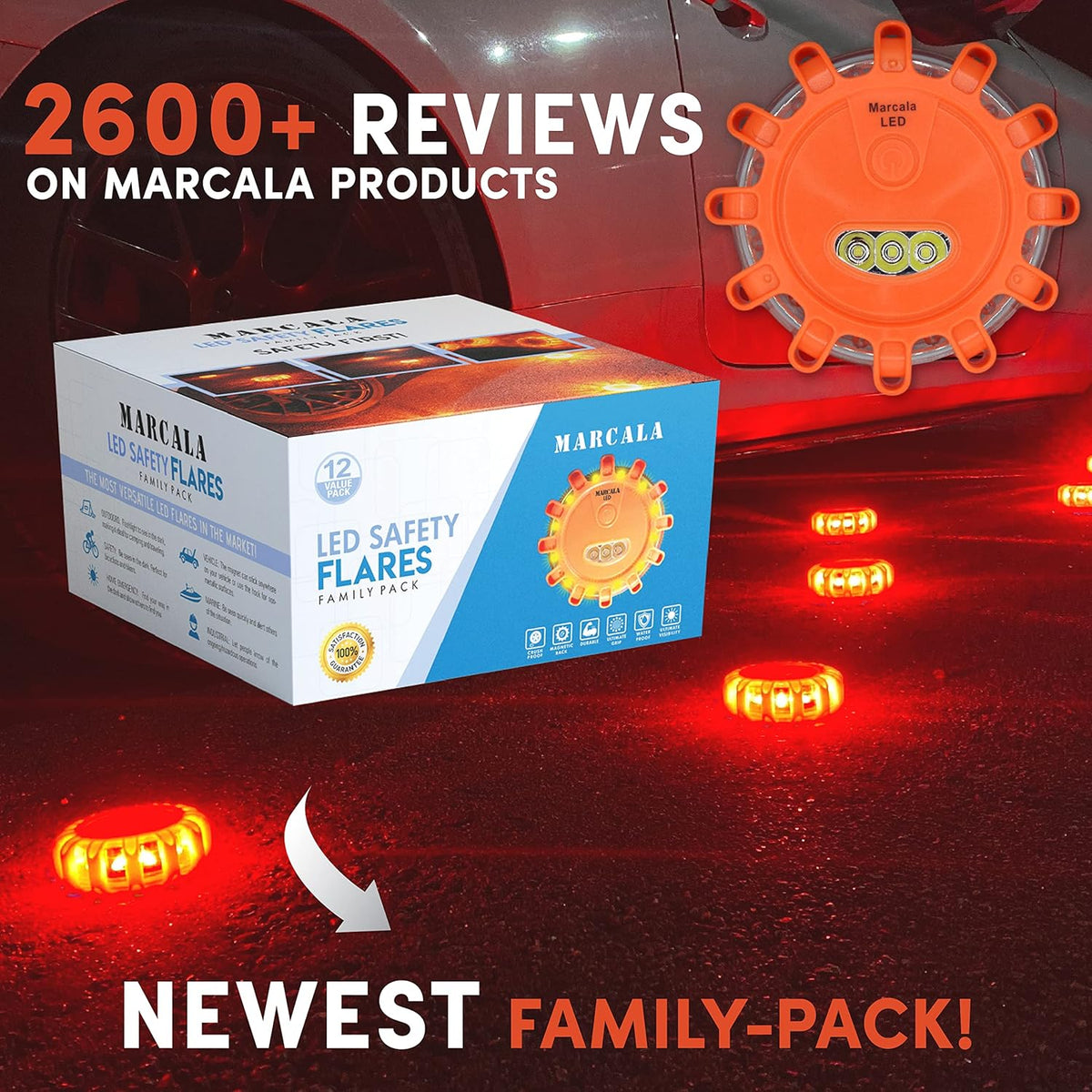 12-Pack LED Emergency Safety Flares X970504