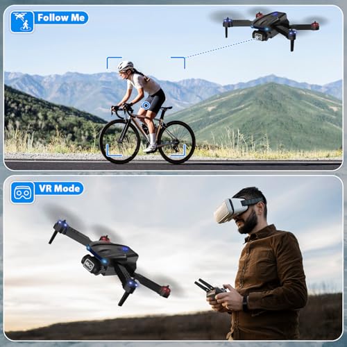 Foldable FPV Drone with 1080P HD Camera, 2 Batteries V363