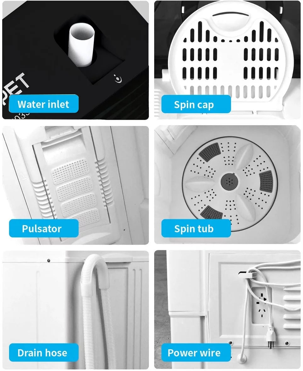 26lbs Portable Semi-automatic Twin Tub Washing Machine V176