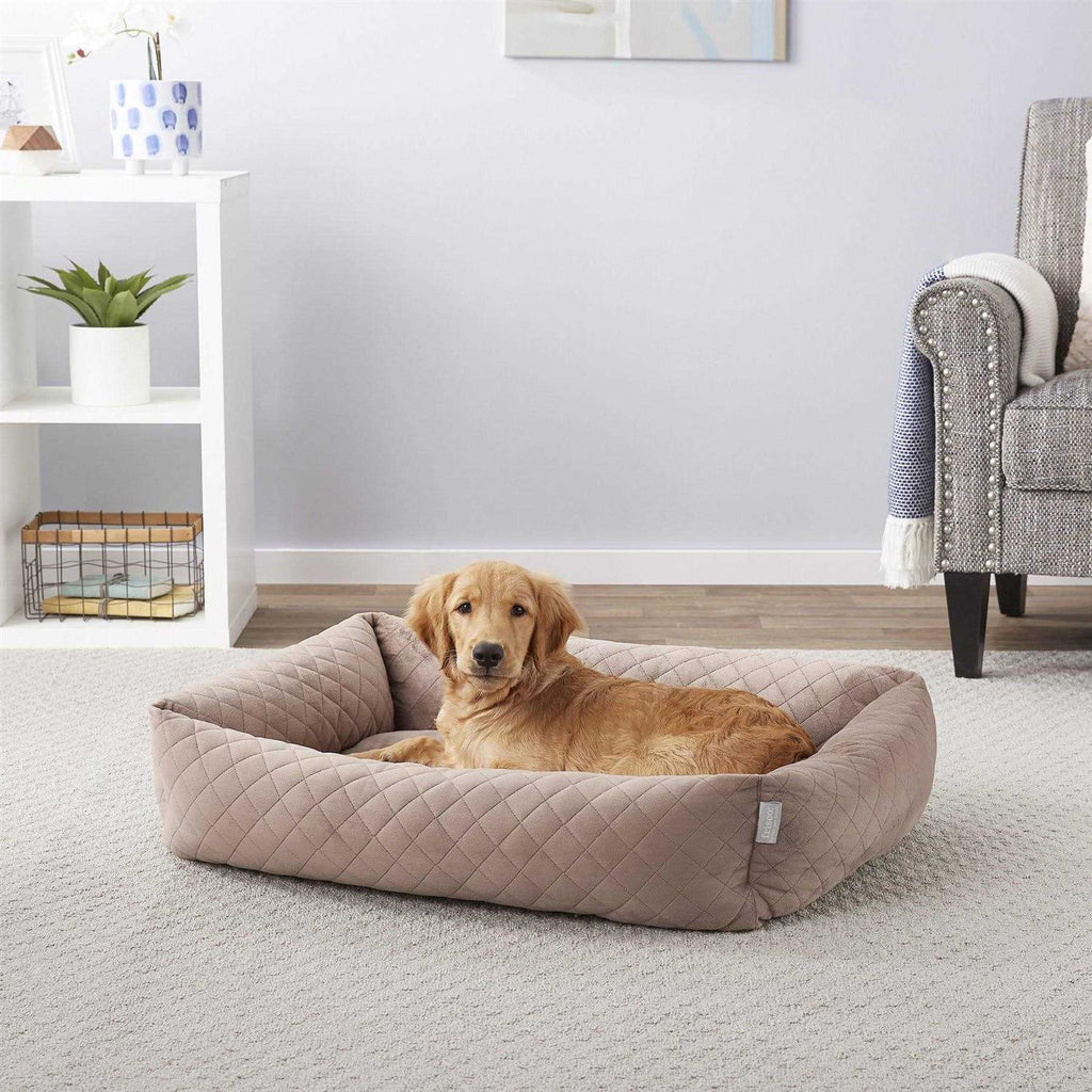 Velvet Rectangular Bolster Cat Dog Bed G1589