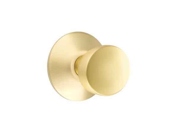 Satin Brass Double Dummy Knob with Modern Rose W416