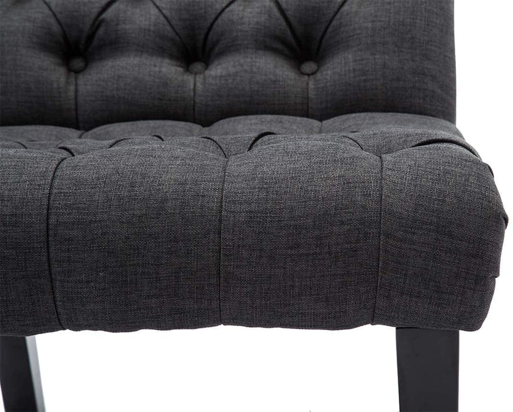 Gray Fabric Upholstered Accent Chair with Wood Legs B683117