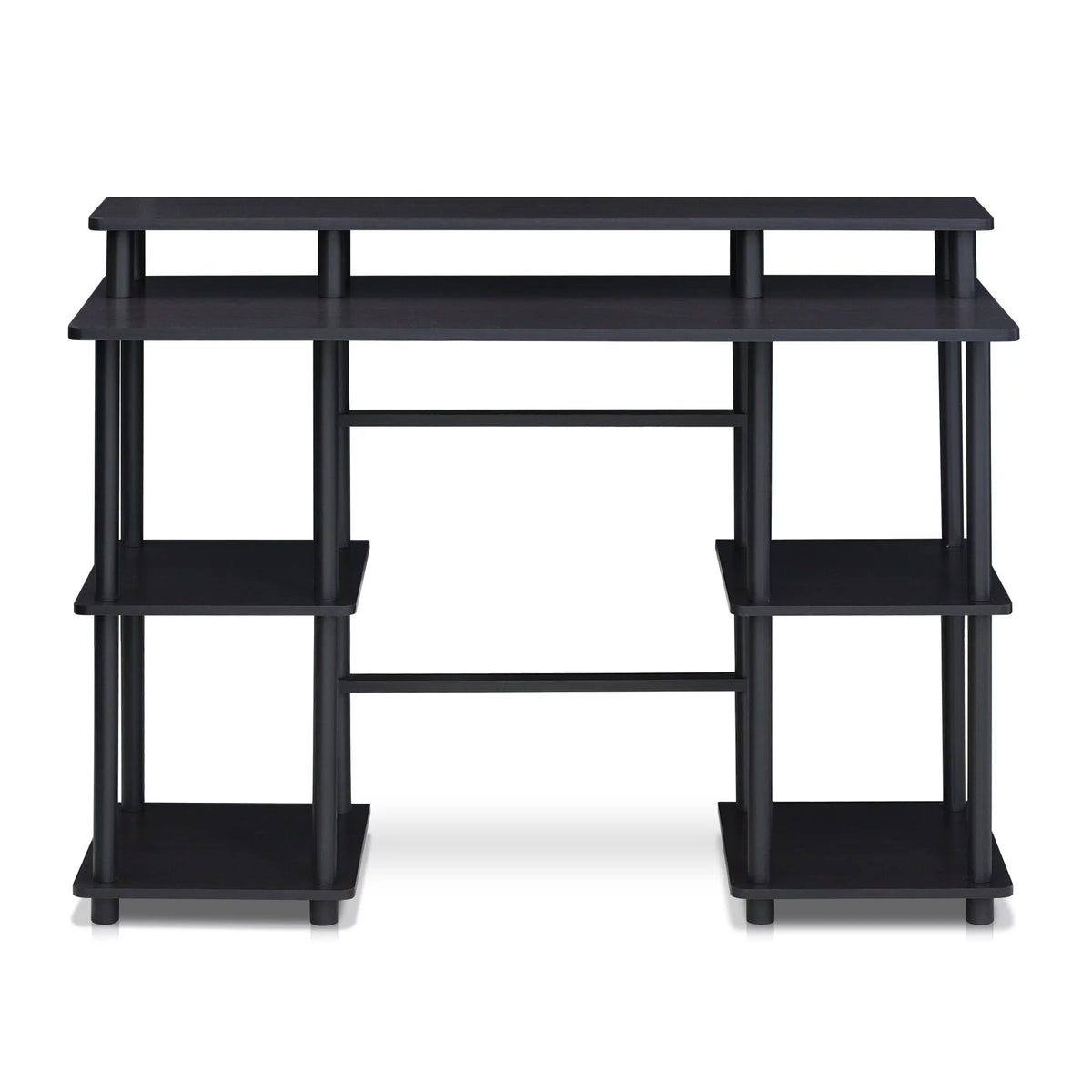 Espresso Black Computer Desk with Top Shelf S502
