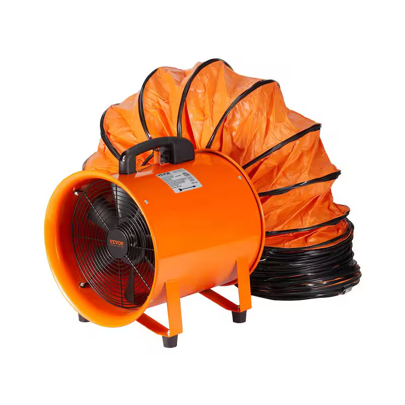Orange 10 in. Heavy Duty Blower Fan with 33 ft. Duct Hose F15823
