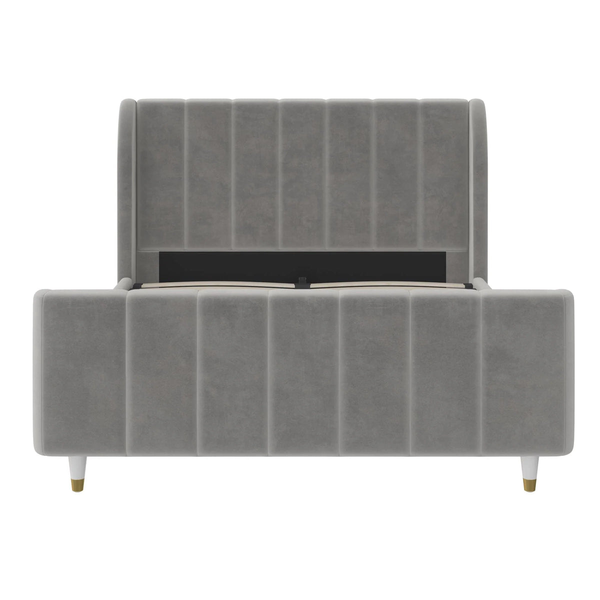 Gray Velvet Full Upholstered Bed F112