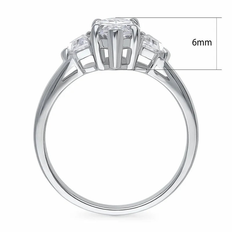 14K White Gold Moissanite Diamond Engagement Ring H118