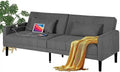 Button Tufted Upholstered Sofa Couch with 2 USB Charging Ports G2746