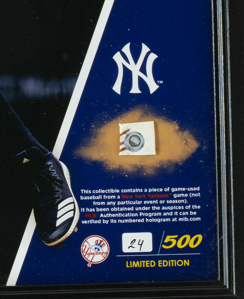 Framed 15x17 New York Yankees Collage with Game Used Baseball Piece P2929