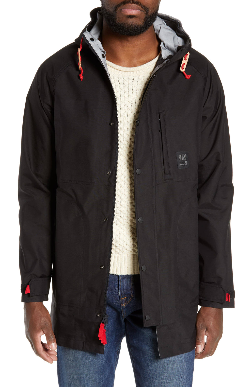 Black Tech Trench 3L Coat D832275