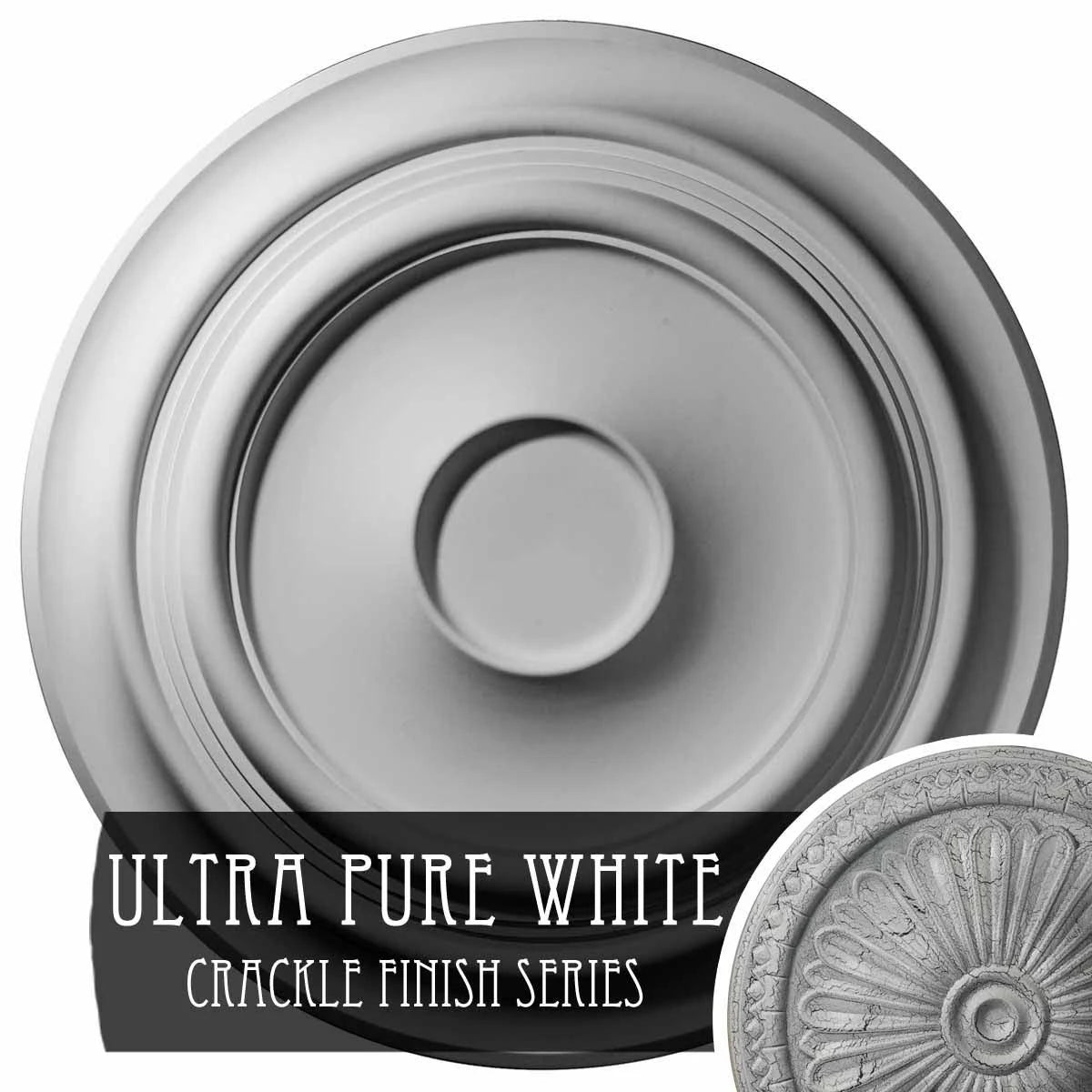Ultra Pure White Crackle Ceiling Medallion M70234