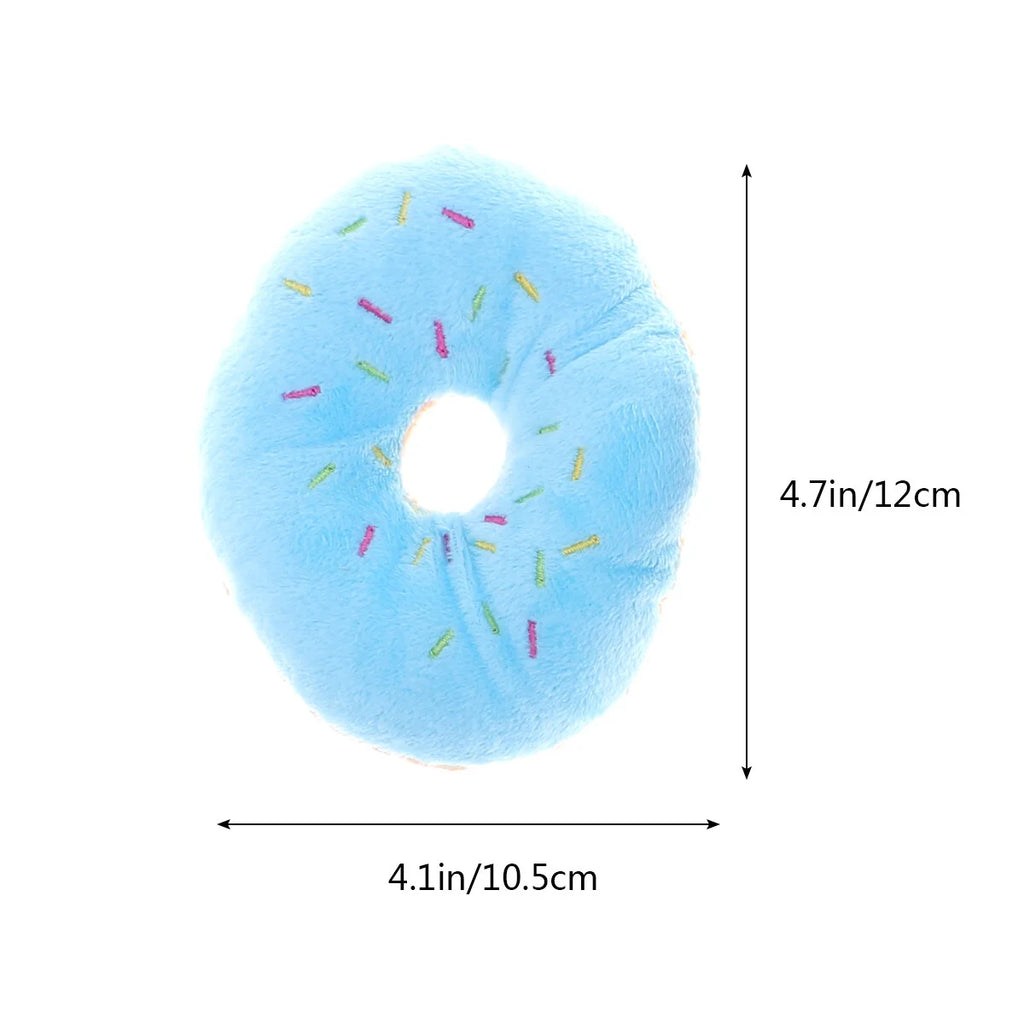Squeaky Plush Donut Dog Toy M6463