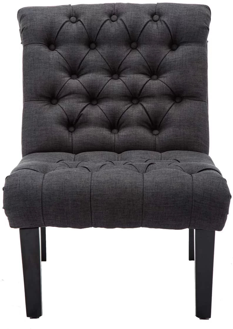 Gray Fabric Upholstered Accent Chair with Wood Legs B683117