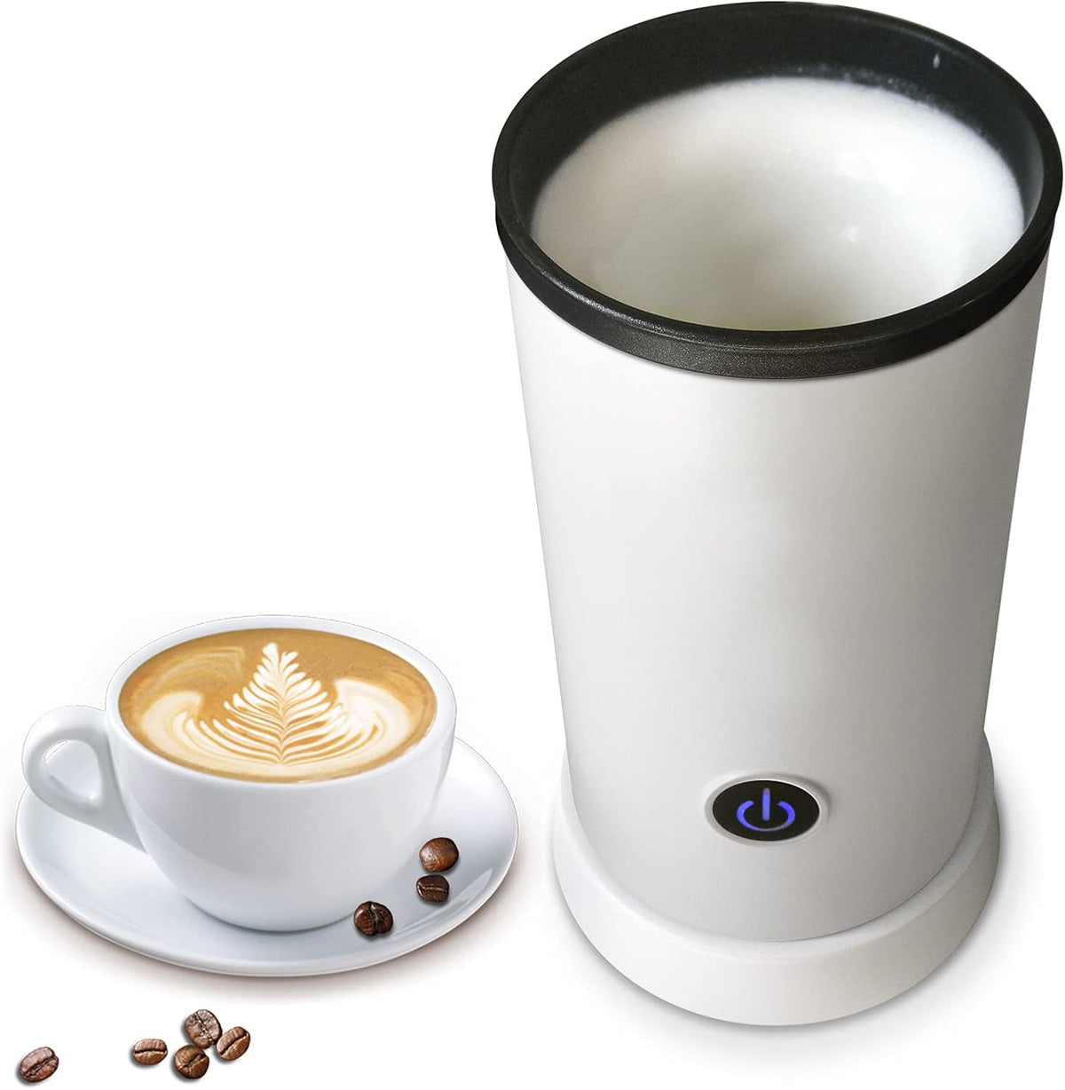 White Electric Milk Frother Warmer, Pack of 2 Q816