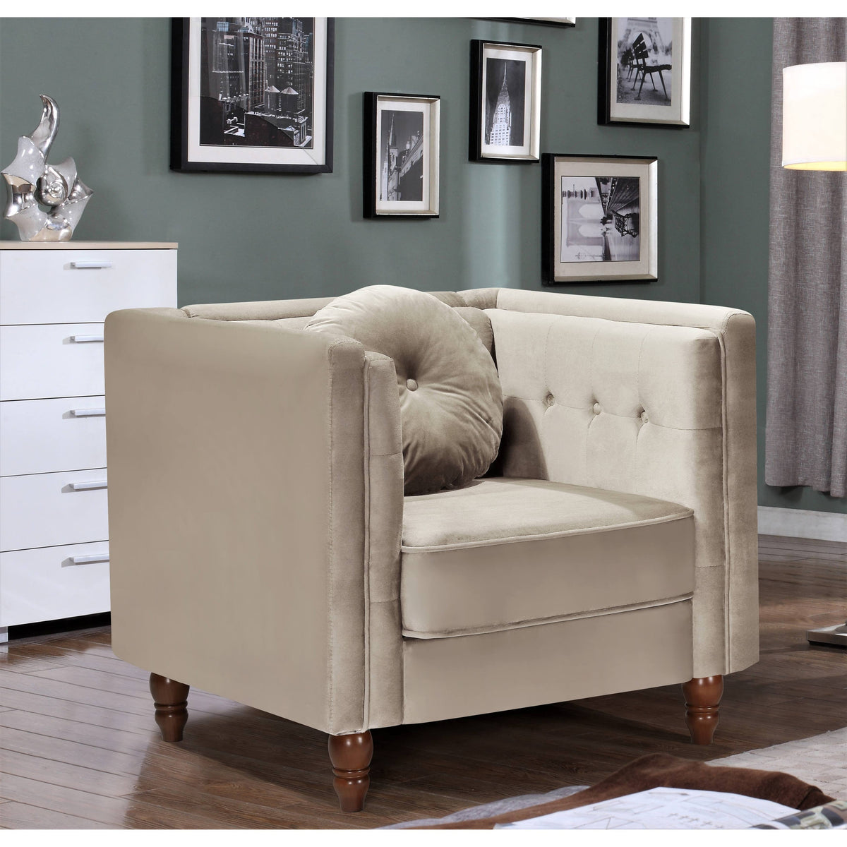 Grey Chesterfield Chair Y97068